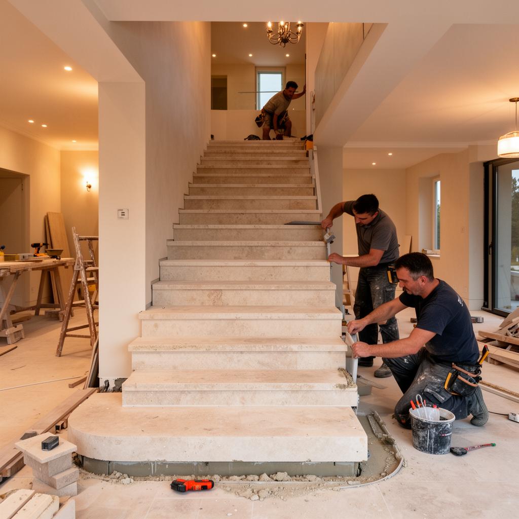Maçonnerie — Escalier sur mesure en pierre