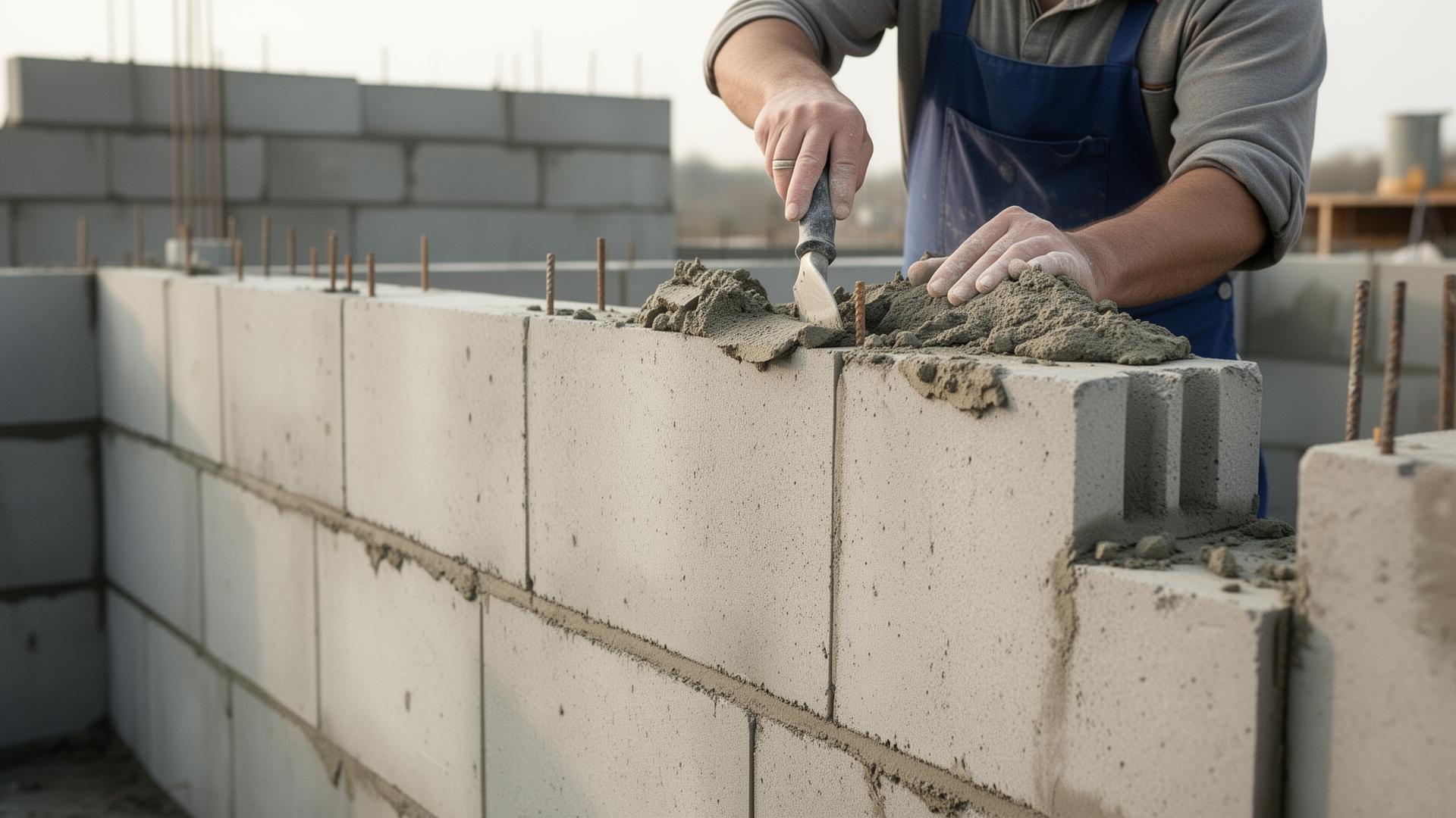 Maçon ERC 38 au travail sur un chantier à Rennes